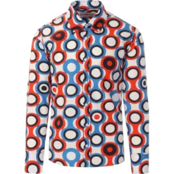Trip Circles Mod Button Down Shirt -Classic Gents Fit Sales madcapeng trip shirt red front 92985.1661264574 1