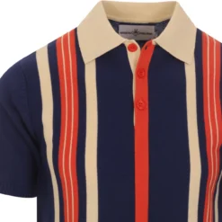 Farlowe Mod Stripe Knit Polo Top PP -Classic Gents Fit Sales madcapeng vertical stipes polo blue detail 60127.1661263007 2