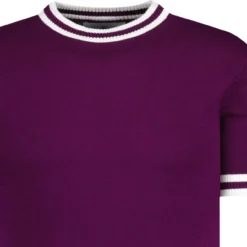 Moon Mod Tipped Knit Tee Purple -Classic Gents Fit Sales madcapengland moon tipped tshirt purple detail 57125.1689696952 1