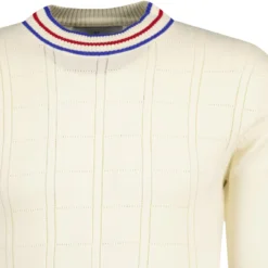 Moore Mod Pointelle Knit Tipped Mock Turtleneck Jumper In Zinfandel -Classic Gents Fit Sales madcapengland turtleneck pointelle top white detail 73638.1676646928 3